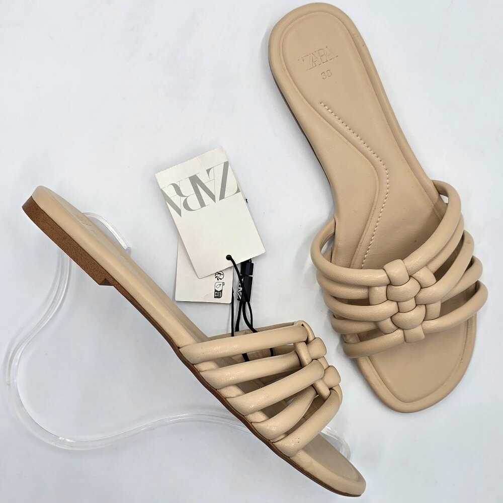Zara Tube Strap Flat Sandals - NWT